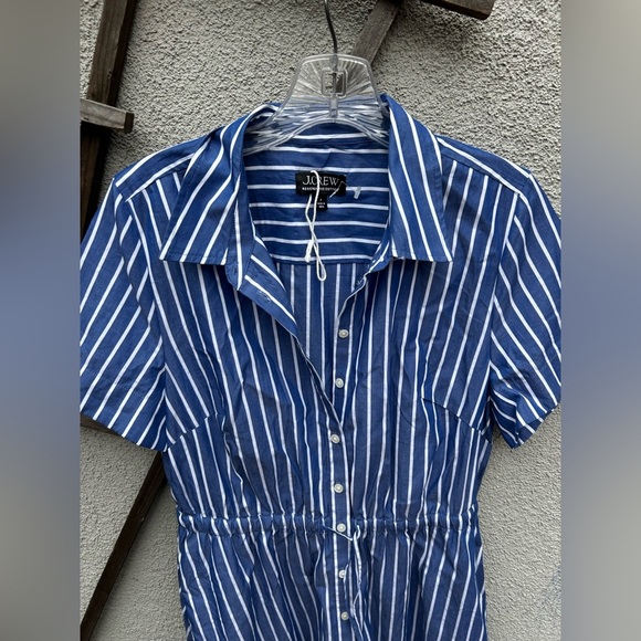 J. Crew Cerise shirtdress in striped poplin Deep Sea Stripes - Picture 7 of 11